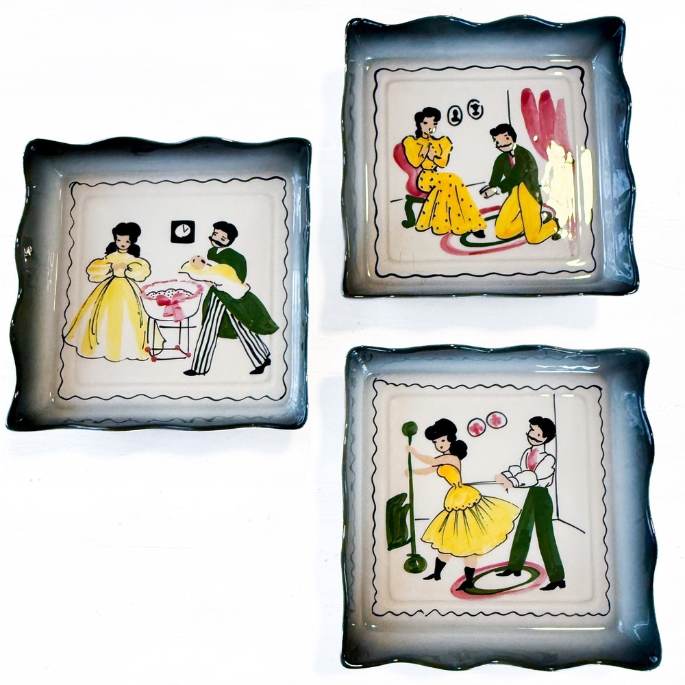 Vintage Decora Ceramics California Wall Plaques Set of 3 Narrative Trilogy 1330